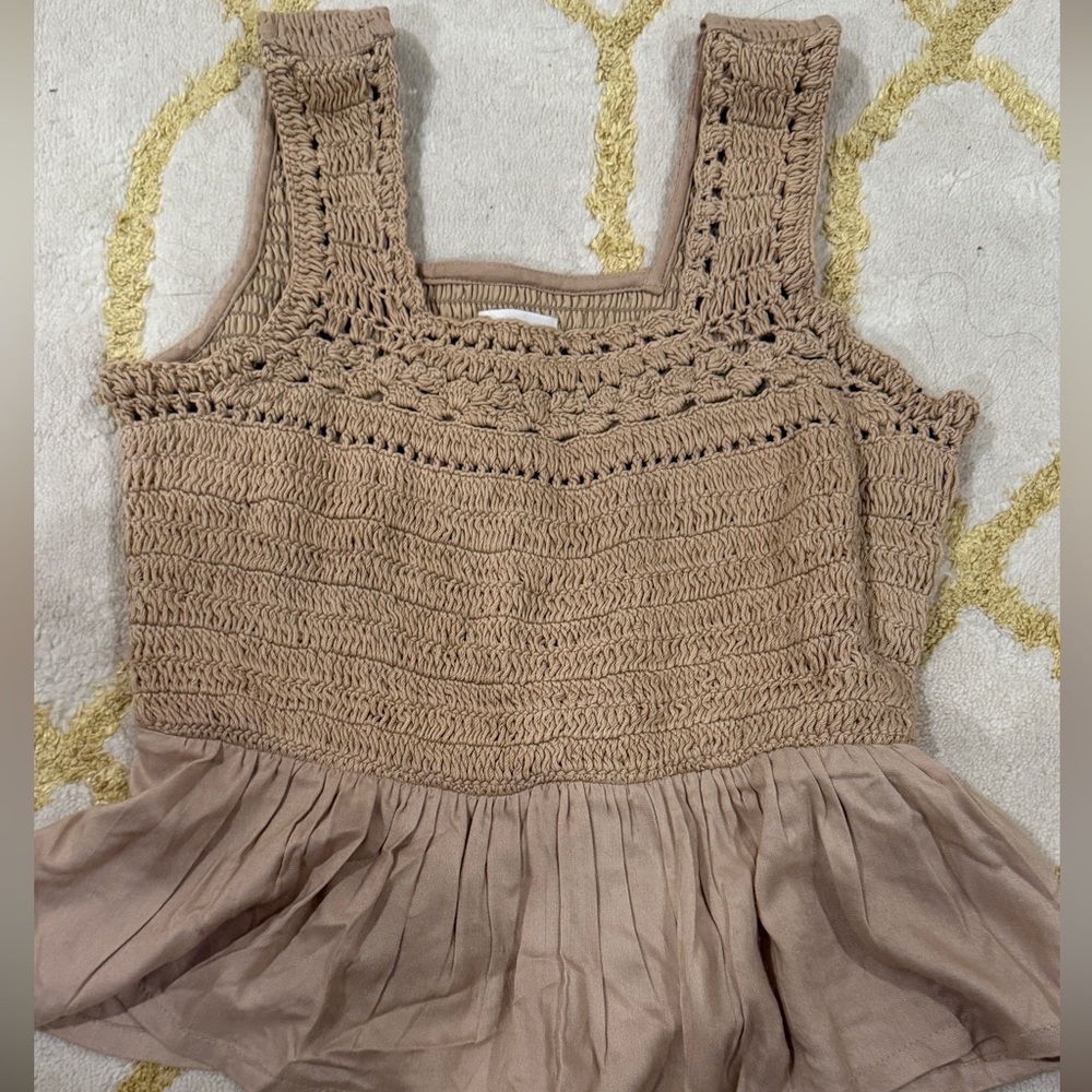 Chic Crochet Tan Top